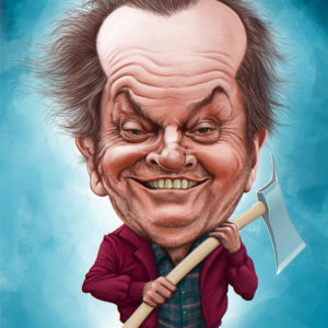 Here's Johnny - Caricature