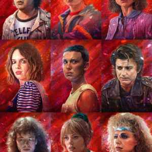 Stranger Things characters portraits