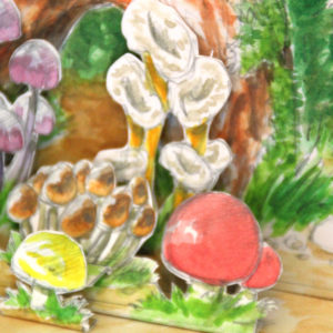 Pop-up mushroom detail