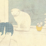 <b>La neve che scende </b> di Laura Zani </br>Casa ° chine colorate e grafite su carta ° Storie Cucite Editore ° edita <a style="border-left: 5px solid #aa1c1e; padding: 0 2%;" href="http://www.laurazaniillustrazioni.it" target="_blank">www.laurazaniillustrazioni.it</a> La neve che scende