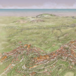 <b>Recanati, sullo sfondo il monte Conero</b> di Marco Zaini - Mappa Recanati-explorer ° matita e colore digitale ° Giocamondo Tour Operator ° inedita <a style="border-left: 5px solid #aa1c1e; padding: 0 2%;" href="http://www.marcozaini.it" target="_blank">www.marcozaini.it</a> Recanati, sullo sfondo il monte Conero